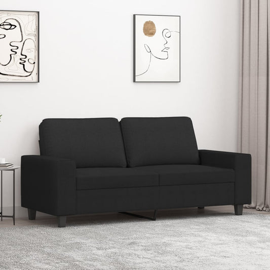 2-seater Sofa Black Fabric (100% polyester), Metal, Textilene