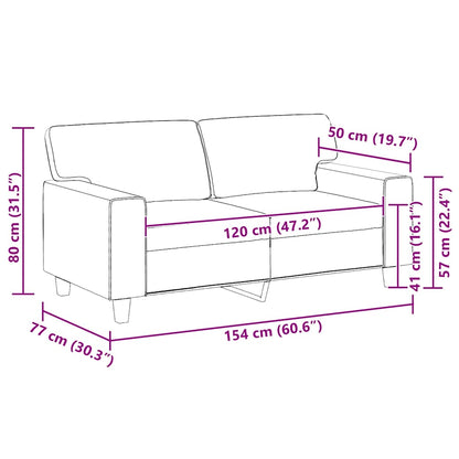 2-Seater Sofa Black 47.2" Faux Leather