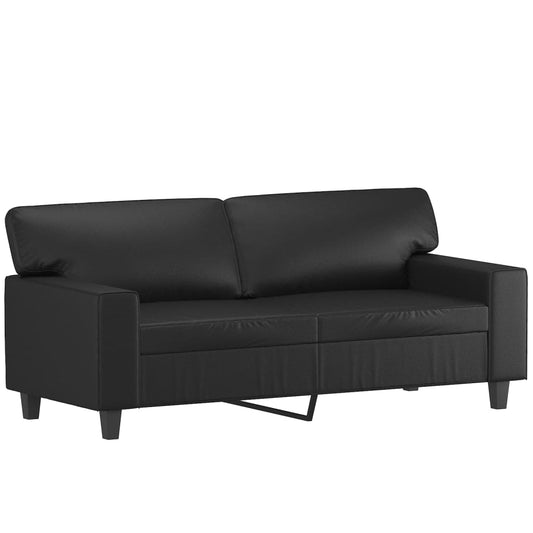 2-seater Sofa Black Faux leather, Metal, Foam 2-seater Durable