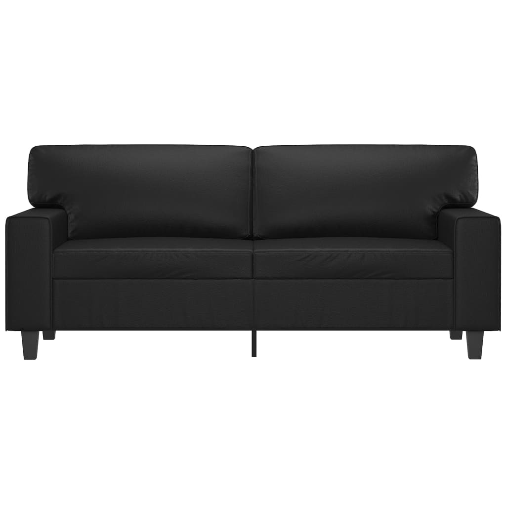 2-seater Sofa Black Faux leather, Metal, Foam 2-seater Durable