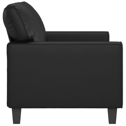 2-seater Sofa Black Faux leather, Metal, Foam 2-seater Durable