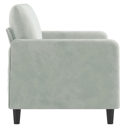 2-seater Sofa Light Grey Velvet (100% polyester), metal, foam