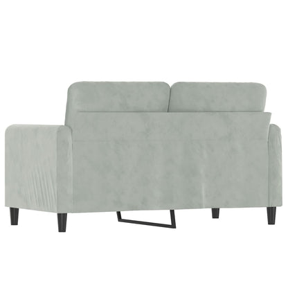 2-seater Sofa Light Grey Velvet (100% polyester), metal, foam