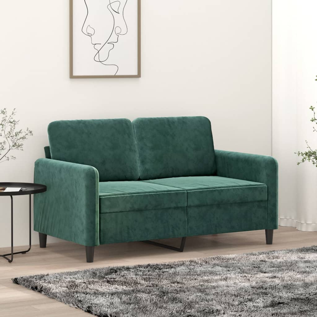 2-seater Sofa Dark green Velvet (100% polyester) 2-seater