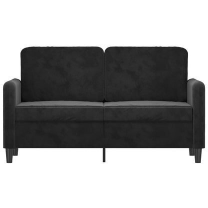 2-seater Sofa Black Velvet (100% polyester), metal, textilene
