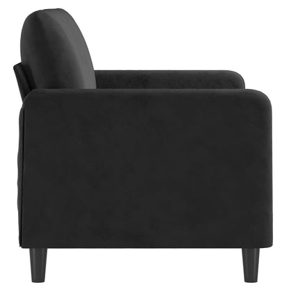2-seater Sofa Black Velvet (100% polyester), metal, textilene