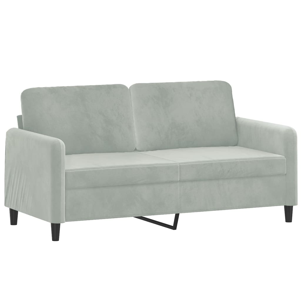 2-seater Sofa Light grey Velvet (100% polyester), metal, textilene
