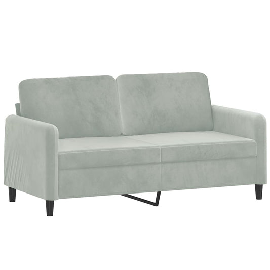 2-seater Sofa Light grey Velvet (100% polyester), metal, textilene