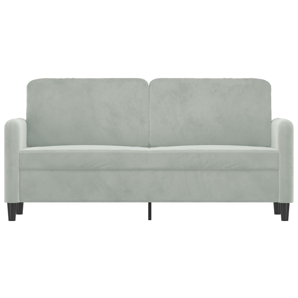 2-seater Sofa Light grey Velvet (100% polyester), metal, textilene