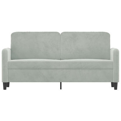 2-seater Sofa Light grey Velvet (100% polyester), metal, textilene