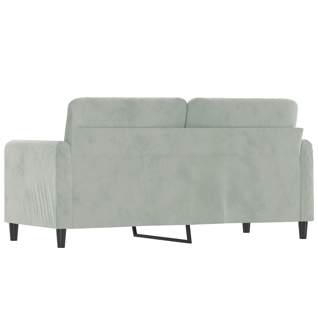 2-seater Sofa Light grey Velvet (100% polyester), metal, textilene