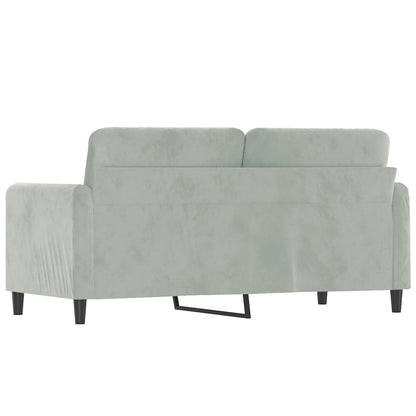 2-seater Sofa Light grey Velvet (100% polyester), metal, textilene