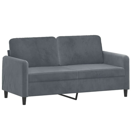 2-seater Sofa Dark grey Velvet (100% polyester), metal, textilene