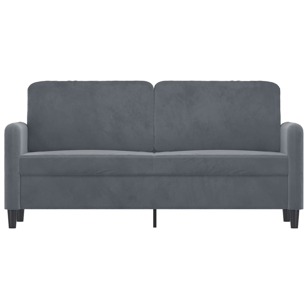 2-seater Sofa Dark grey Velvet (100% polyester), metal, textilene