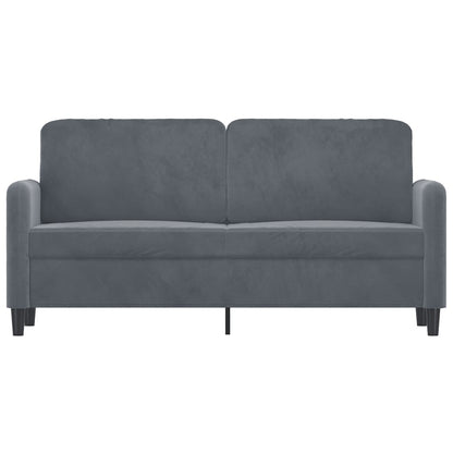 2-seater Sofa Dark grey Velvet (100% polyester), metal, textilene