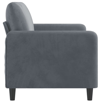 2-seater Sofa Dark grey Velvet (100% polyester), metal, textilene