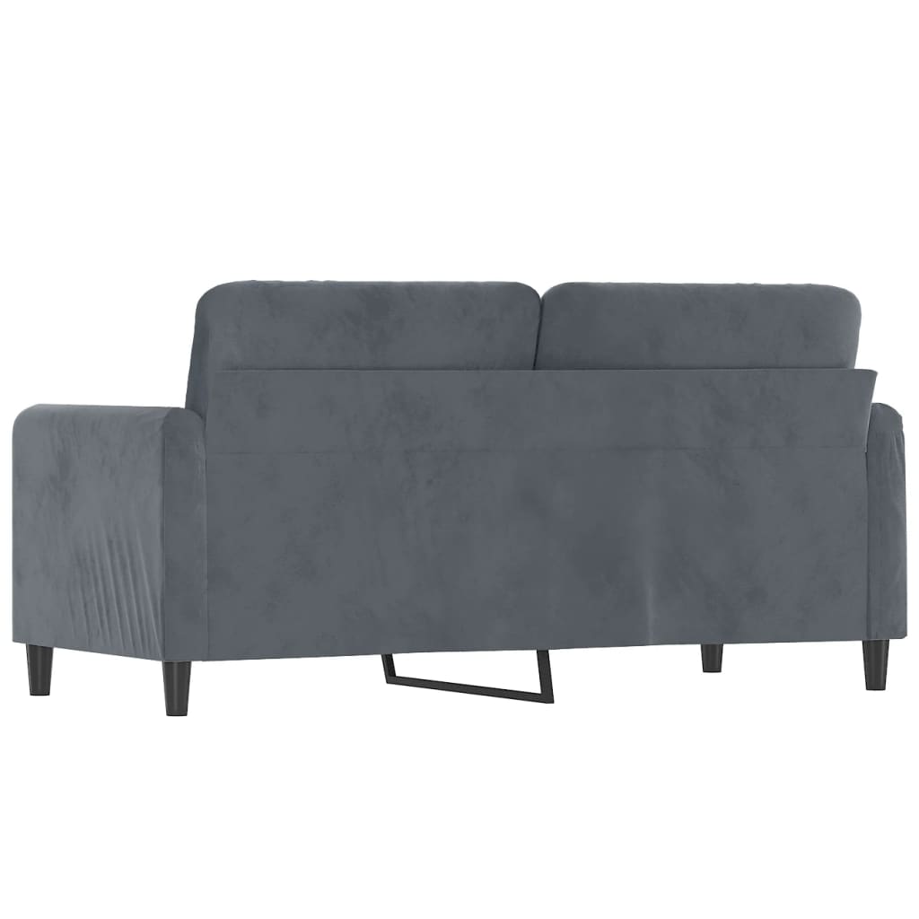 2-seater Sofa Dark grey Velvet (100% polyester), metal, textilene