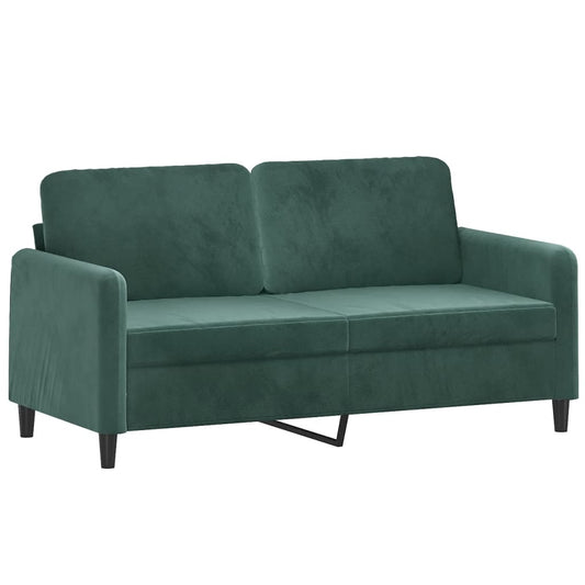 2-seater Sofa Dark Green Velvet, Metal, Textilene 2-seater