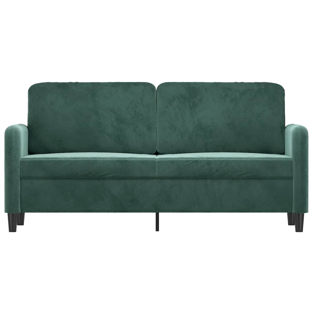 2-seater Sofa Dark Green Velvet, Metal, Textilene 2-seater