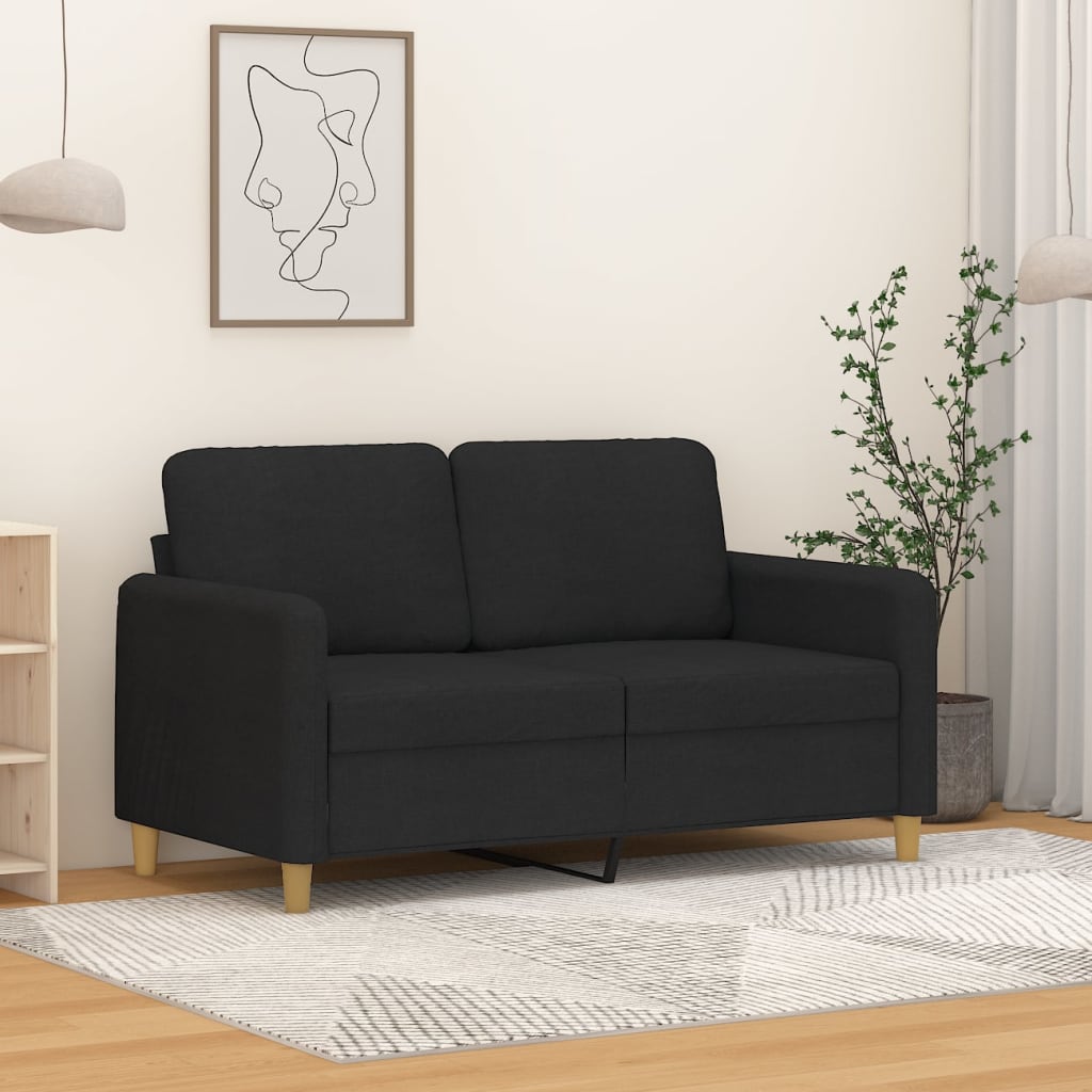 2-seater Sofa Black 100% polyester, metal, textilene Medium