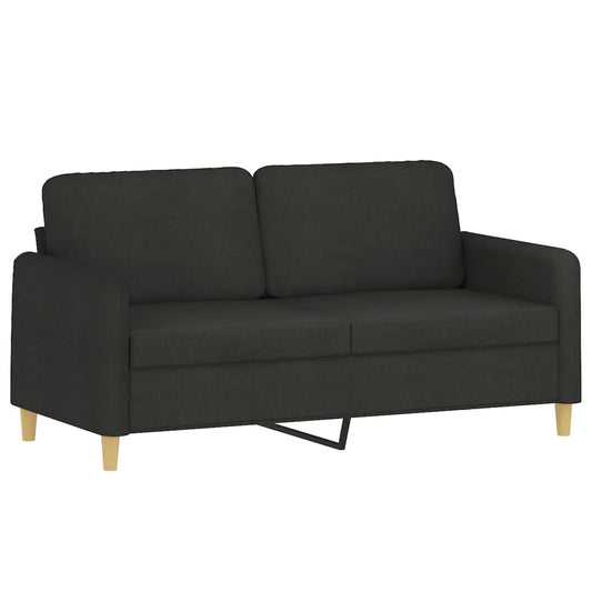 2-seater Sofa Black Fabric (100% polyester), metal, textilene