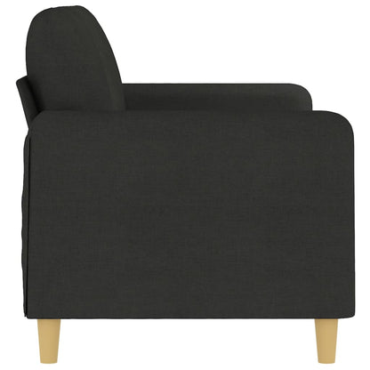 2-seater Sofa Black Fabric (100% polyester), metal, textilene