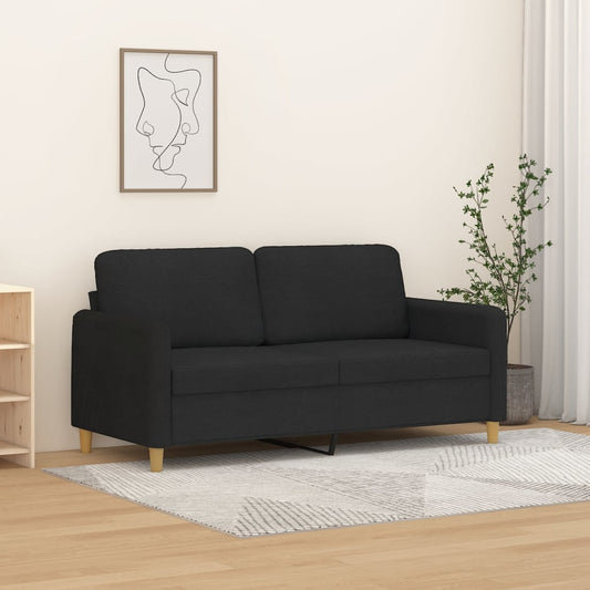 2-seater Sofa Black Fabric (100% polyester), metal, textilene