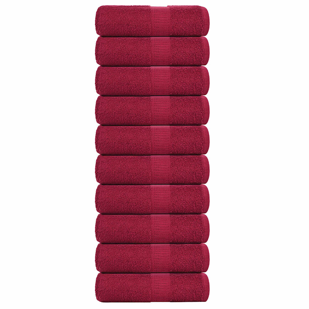 Guest Towels "FROGN" 10 pcs Bordeaux 30x50 cm 360 gsm