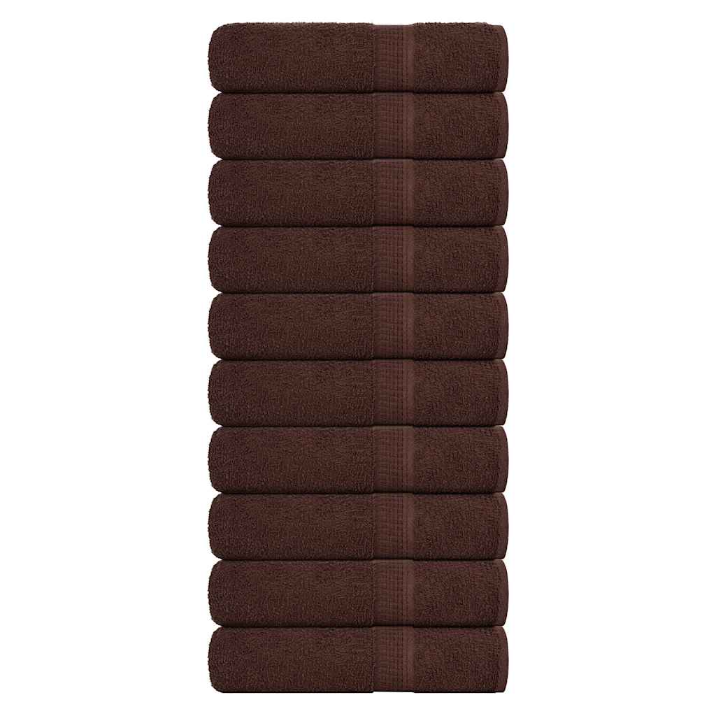 Hand Towels "FROGN" 10 pcs Brown 50x100 cm 360 gsm