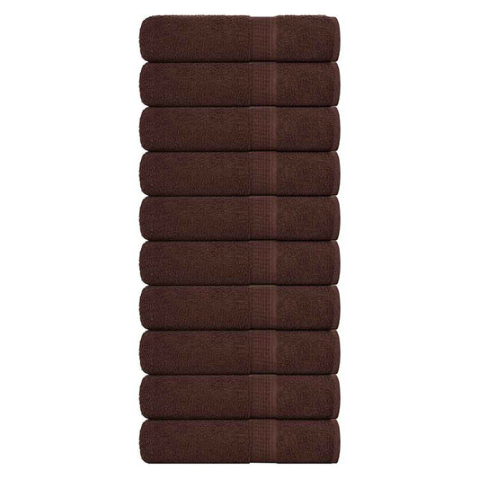 Hand Towels "FROGN" 10 pcs Brown 50x100 cm 360 gsm