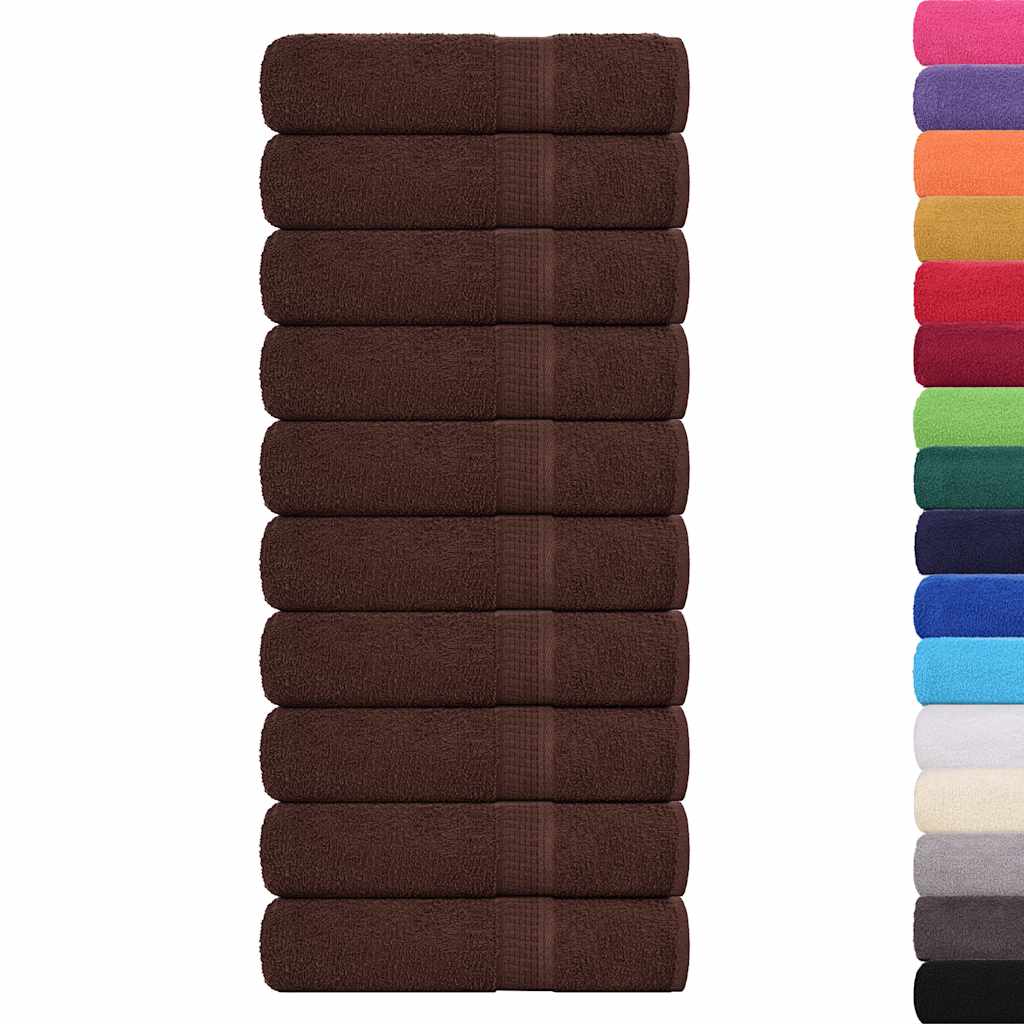 Hand Towels "FROGN" 10 pcs Brown 50x100 cm 360 gsm
