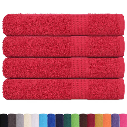 Towels 4 pcs "FROGN" Red 100x200 cm 100% Cotton