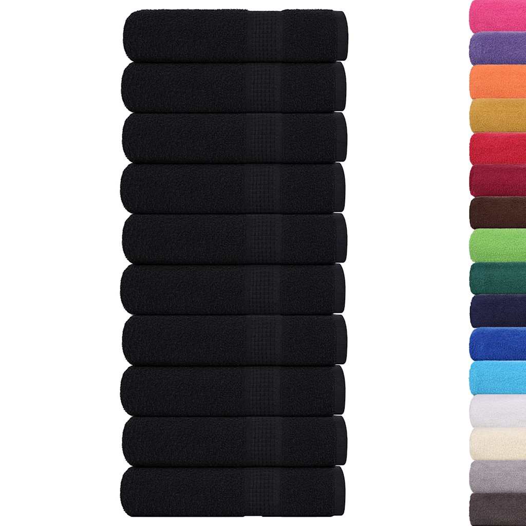 Hand Towels "FROGN" 10 pcs Black 50x100 cm 360 gsm