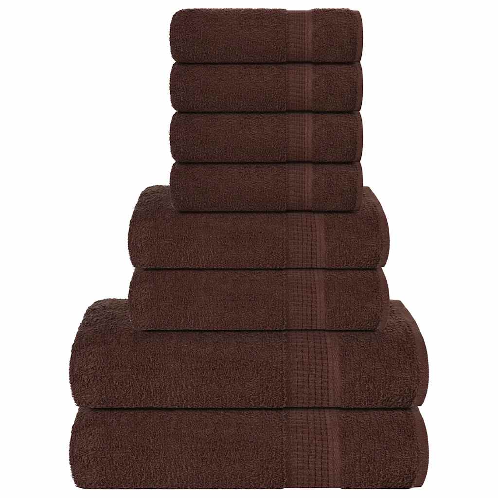 8 Piece Towel Set "FROGN" Brown 360 gsm