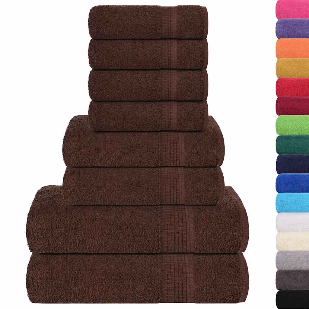 8 Piece Towel Set "FROGN" Brown 360 gsm