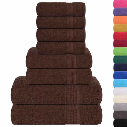 8 Piece Towel Set "FROGN" Brown 360 gsm