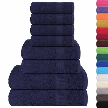 8 Piece Towel Set "FROGN" Navy Blue 360 gsm