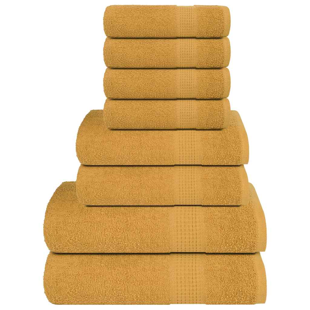 8 Piece Towel Set "FROGN" Gold 360 gsm