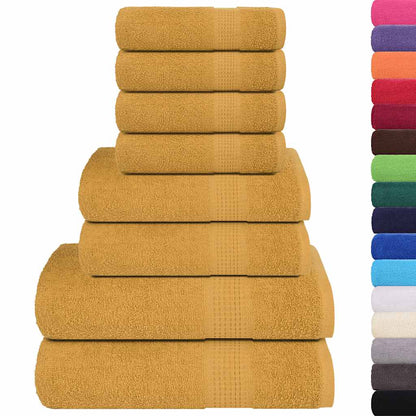 8 Piece Towel Set "FROGN" Gold 360 gsm