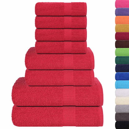 8 Piece Towel Set "FROGN" Red 360 gsm