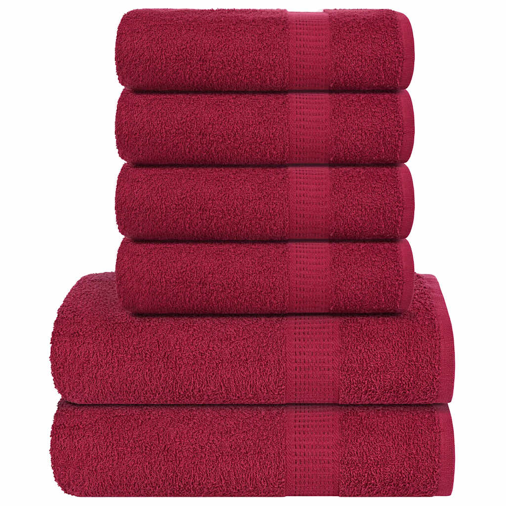 6 Piece Towel Set "FROGN" Bordeaux 360 gsm