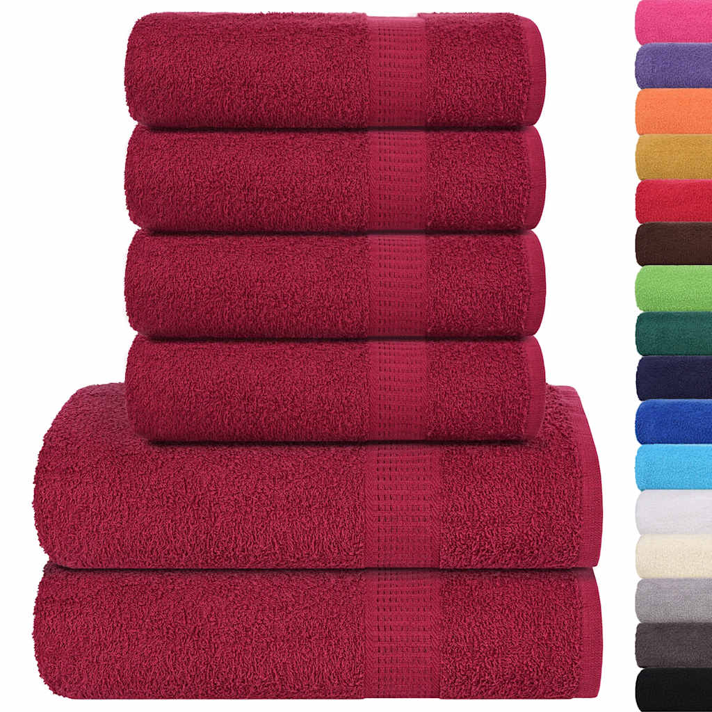 6 Piece Towel Set "FROGN" Bordeaux 360 gsm