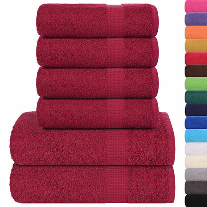 6 Piece Towel Set "FROGN" Bordeaux 360 gsm