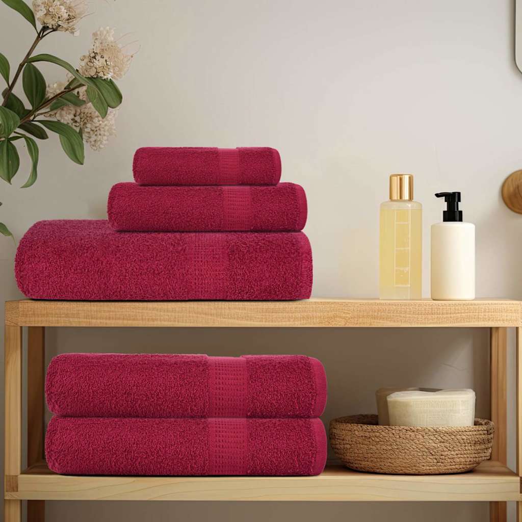 6 Piece Towel Set "FROGN" Bordeaux 360 gsm