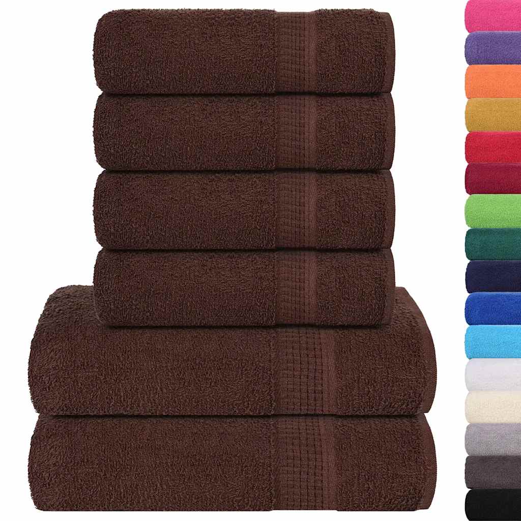 6 Piece Towel Set "FROGN" Brown 360 gsm