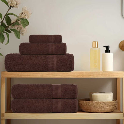 6 Piece Towel Set "FROGN" Brown 360 gsm