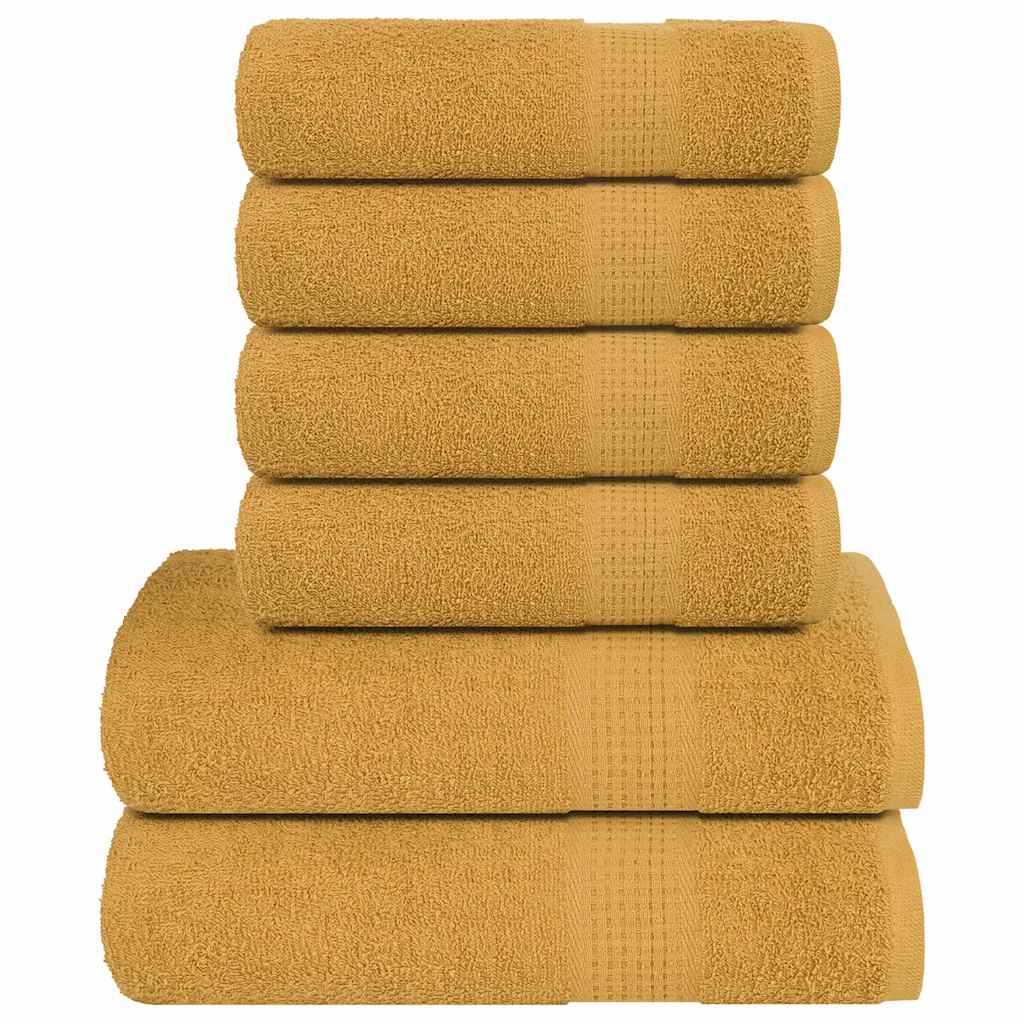 6 Piece Towel Set "FROGN" Gold 360 gsm