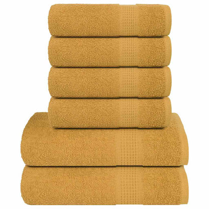 6 Piece Towel Set "FROGN" Gold 360 gsm