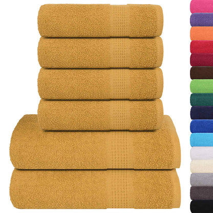 6 Piece Towel Set "FROGN" Gold 360 gsm