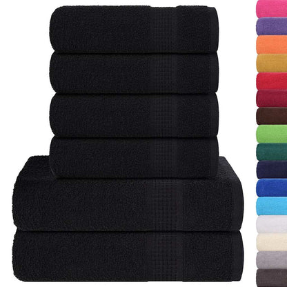 6 Piece Towel Set "FROGN" Black 360 gsm